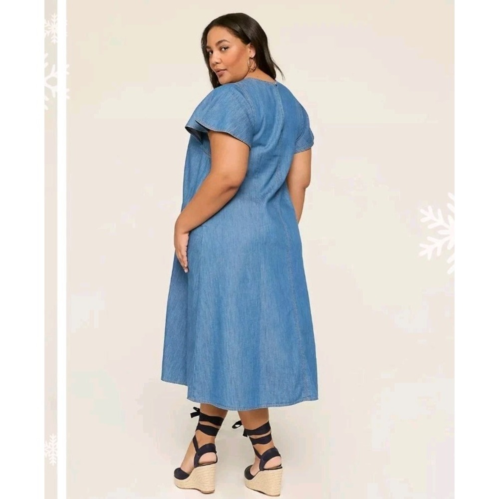 Lane Bryant NWT Chambray Midi Dress | Casual Chic | Flowy & Comfortable Size 22 - Picture 2 of 7